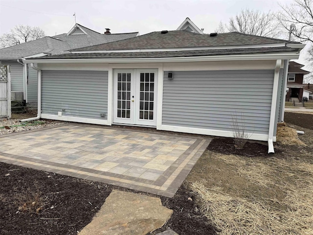 back of house featuring french doors and a patio