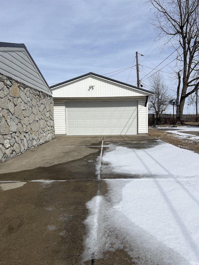 view of garage