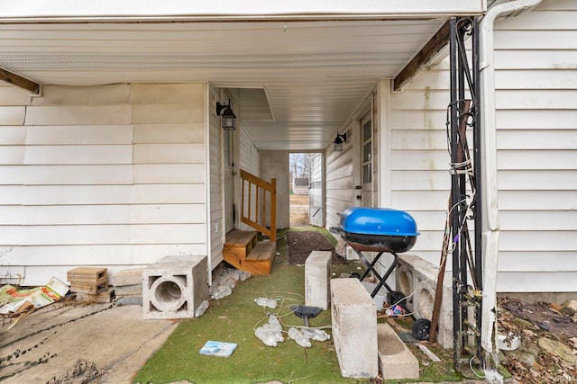 exterior space featuring area for grilling