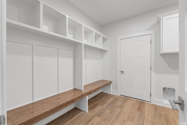 mudroom with light wood-type flooring