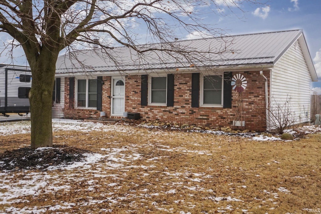view of single story home