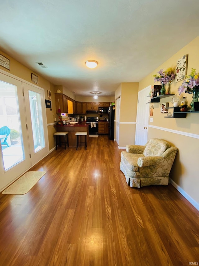 interior space featuring wood-type flooring