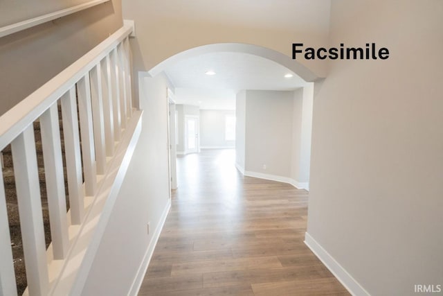 hallway featuring light wood-type flooring