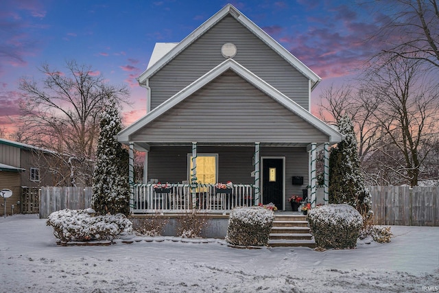 bungalow-style home featuring a porch