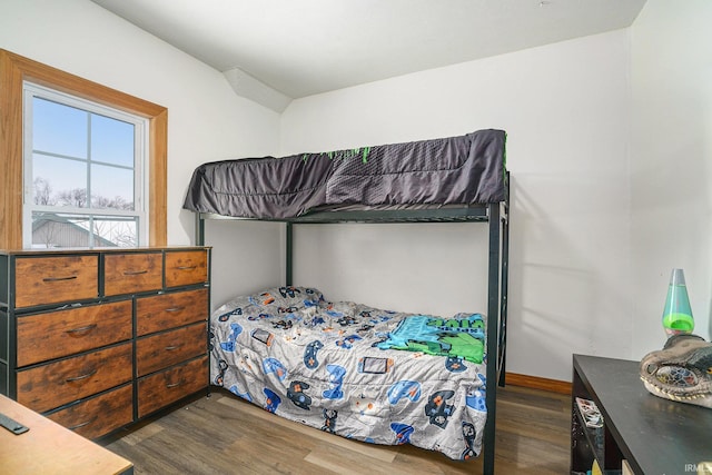 bedroom featuring dark wood-type flooring