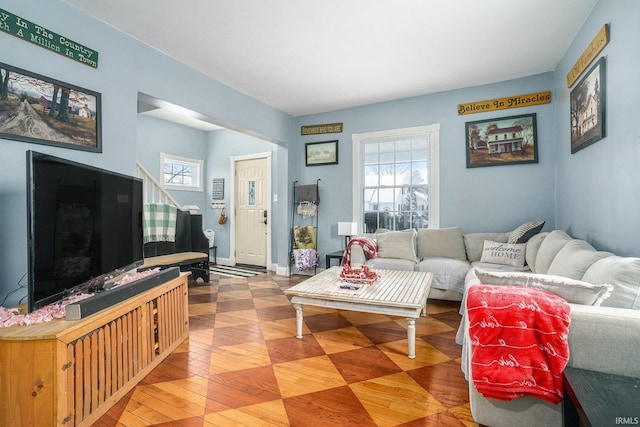 living room with a healthy amount of sunlight