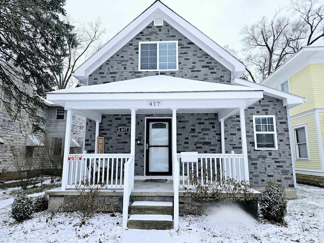 view of front of property with a porch