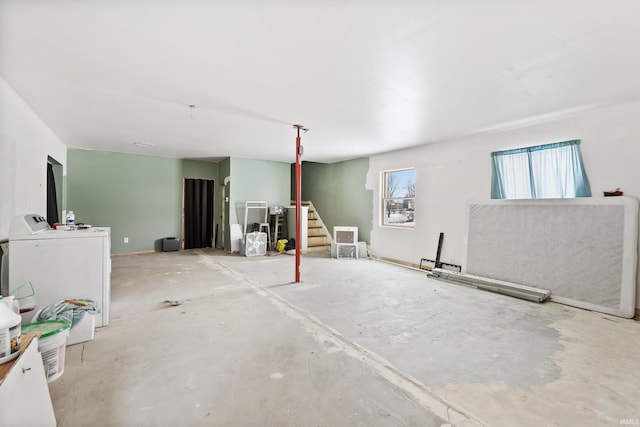 basement with independent washer and dryer