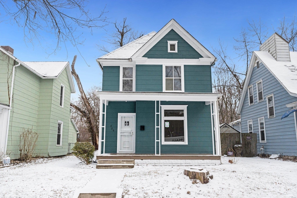 view of front of property featuring a porch