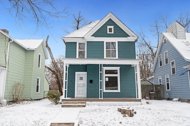 view of front of property featuring a porch