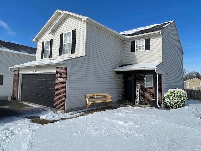 front facade with a garage