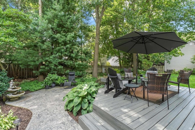 view of wooden deck