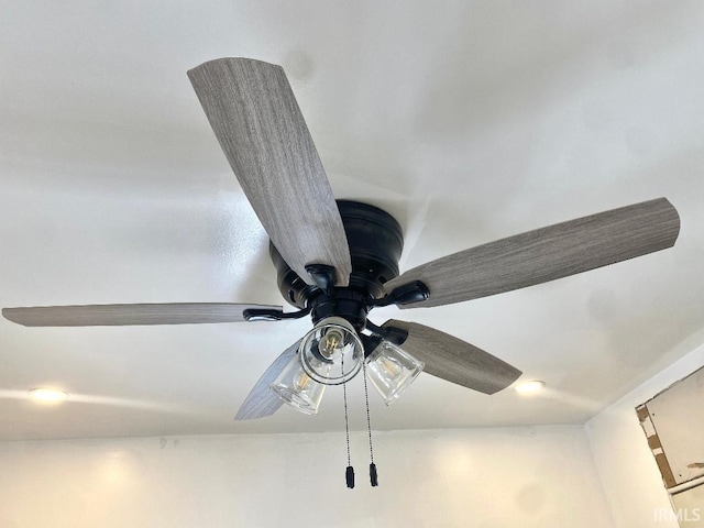 interior details with ceiling fan