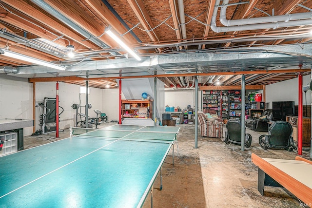 interior space with concrete floors