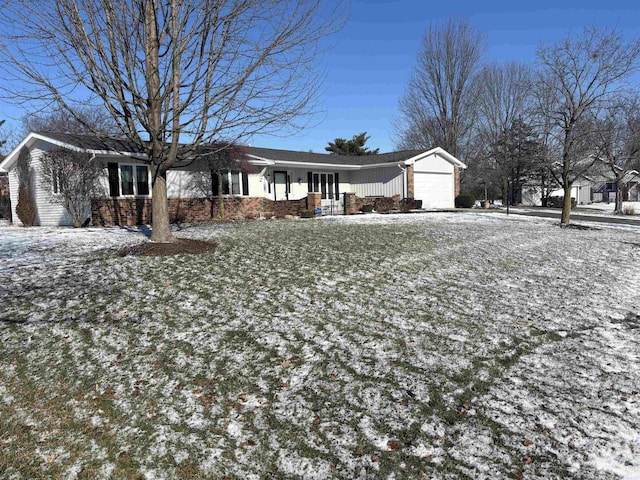 single story home with a garage