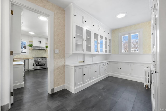 mudroom with radiator heating unit