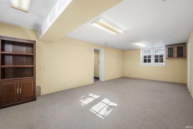 basement with light carpet