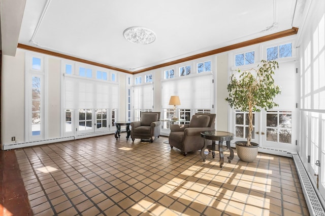 sunroom / solarium with a baseboard radiator