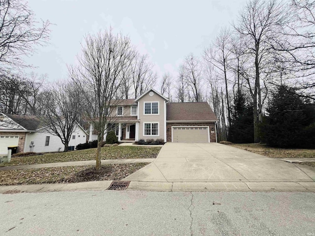 front facade with a garage