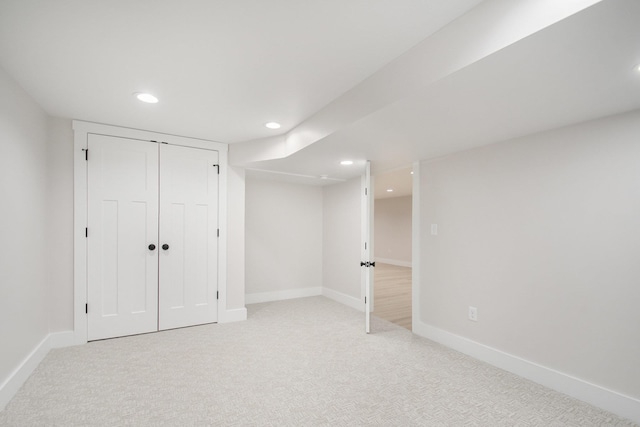 basement featuring carpet floors