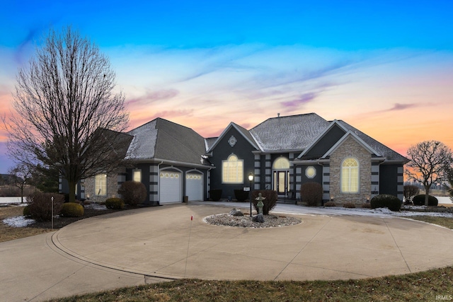 view of front of home featuring a garage