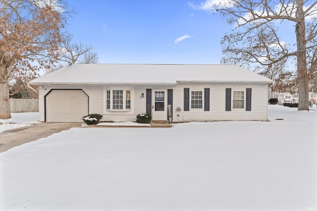 single story home featuring a garage