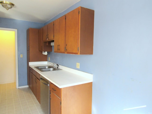 kitchen featuring dishwasher and sink