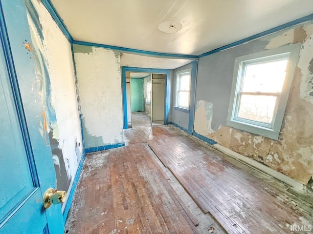 empty room with light wood-type flooring