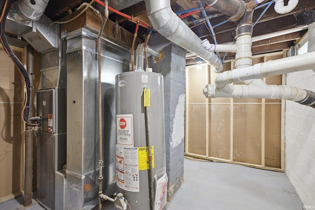 utilities featuring gas water heater