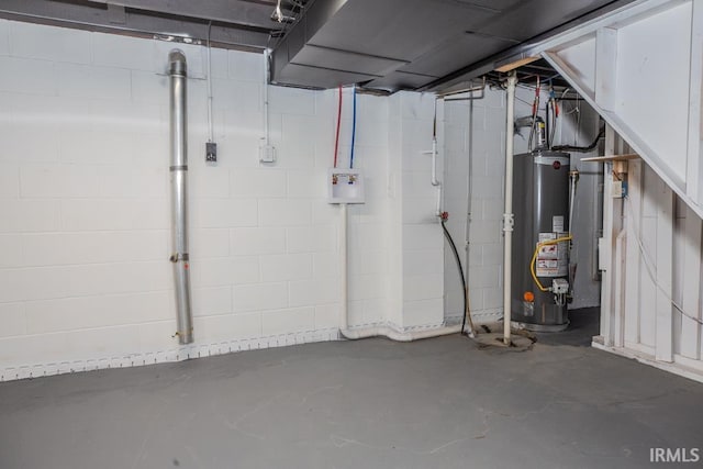 6400 Jefferson Ave, Evansville, IN 47715 - unfinished below grade area featuring concrete block wall and water heater