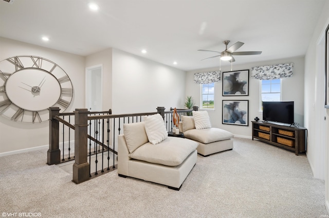 8973 Belmont Woods, Fort Wayne, IN 46835 - living area featuring carpet, baseboards, and recessed lighting