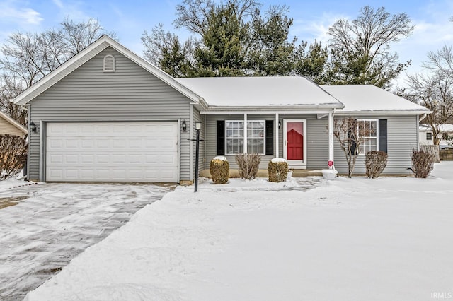 single story home with an attached garage