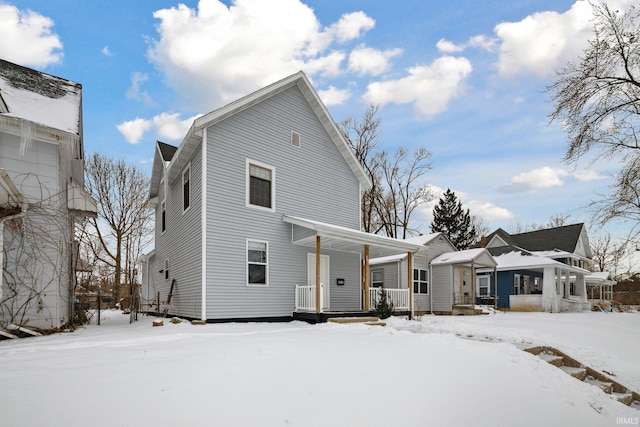 view of front of home with covered porch