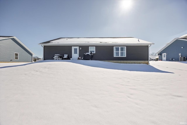 view of front of home with cooling unit