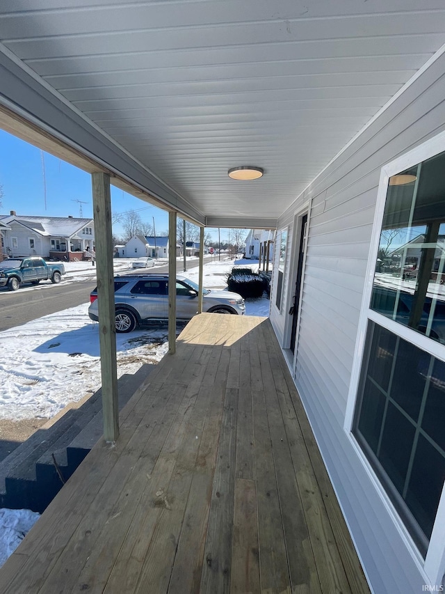 deck featuring a porch