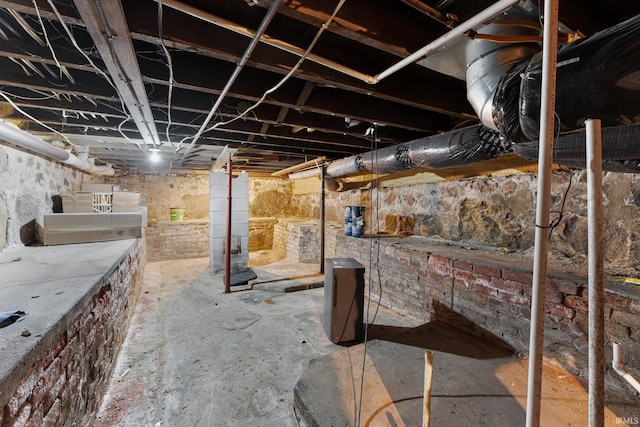 view of unfinished basement