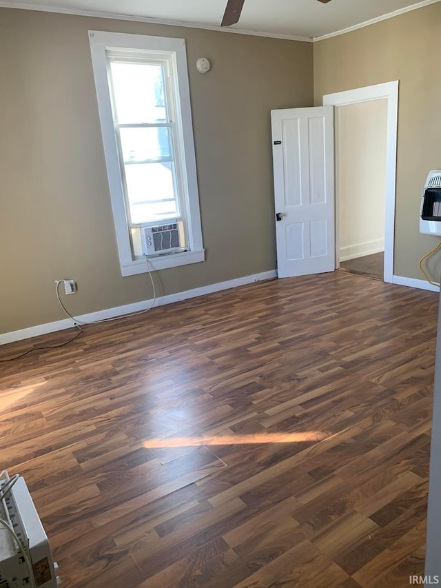 1419 Cumberland Ave, Evansville, IN 47712 - empty room with ceiling fan, dark wood-style floors, and baseboards