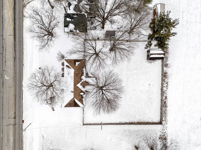 view of snowy aerial view