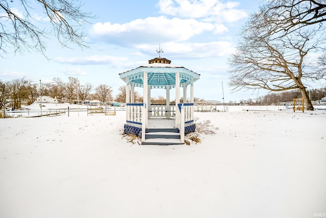 exterior space featuring a gazebo