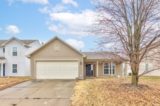 view of front facade featuring an attached garage and driveway