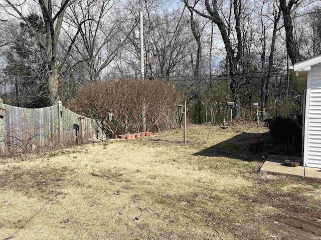 view of yard with fence