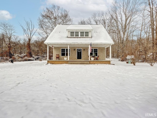 view of front of home with covered porch