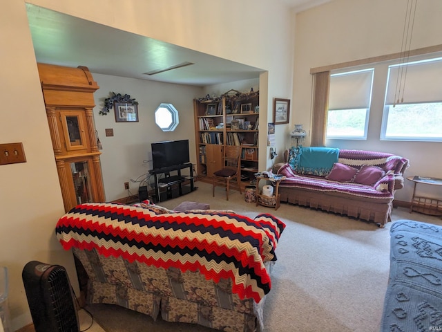 living room featuring carpet flooring