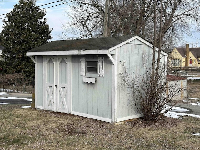 view of shed