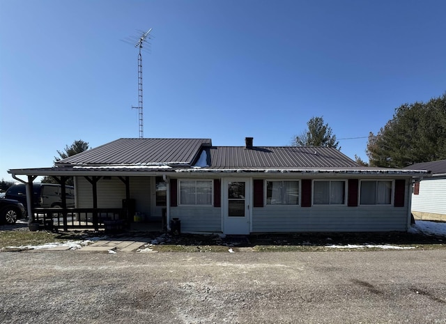 view of front of home with metal roof