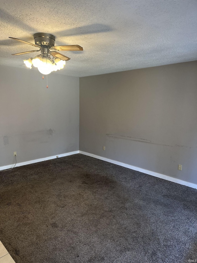 906 Varner Ave, Evansville, IN 47720 - unfurnished room featuring carpet flooring, a textured ceiling, a ceiling fan, and baseboards