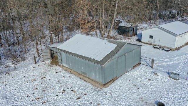 view of snowy aerial view