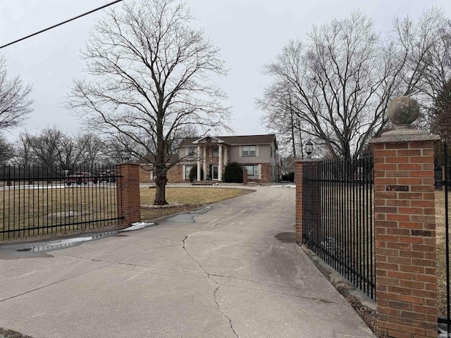 view of road with a gate