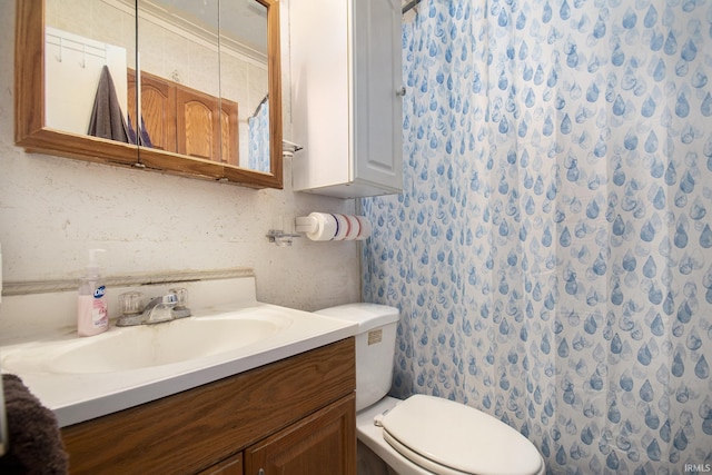 full bathroom featuring vanity and toilet