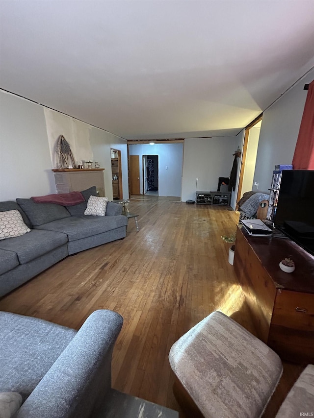 living area featuring hardwood / wood-style floors